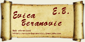Evica Beranović vizit kartica